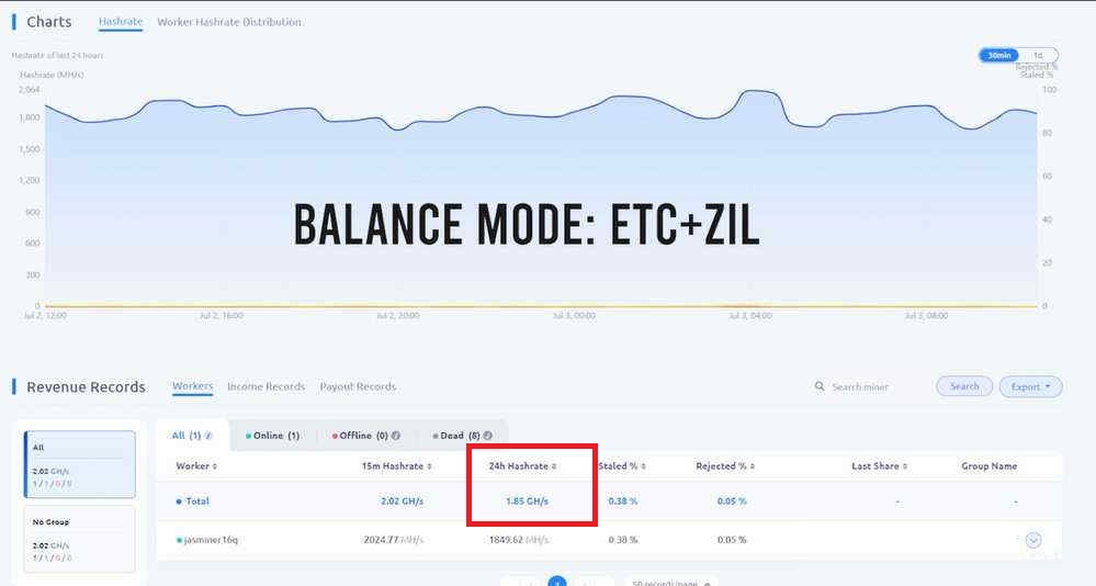 Jasminer x16-q hashrate