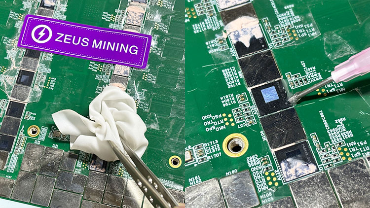 clean the IceRiver ASIC hash board chip