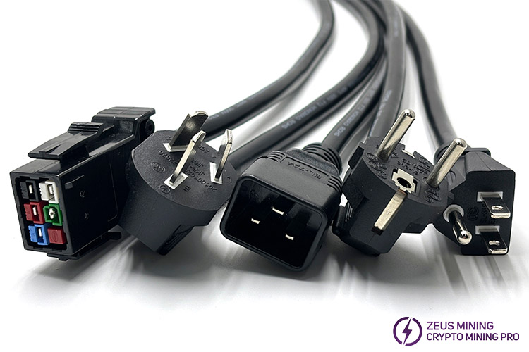 P13 power cord with different plugs