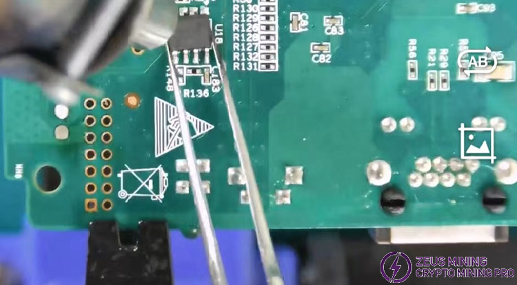 remove LM75A temperature sensor chip with heat gun