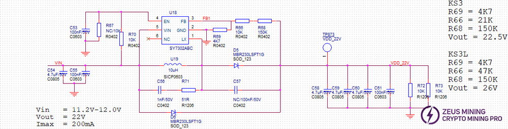 KS3L hash board boost circuit diagram
