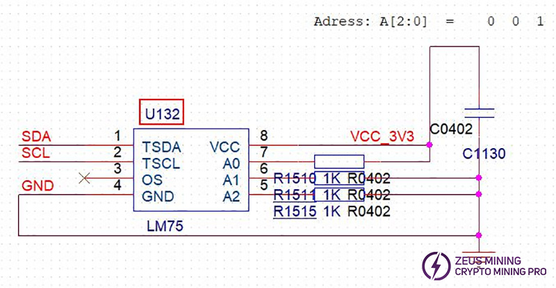 KS2 temperature sensing chip U132
