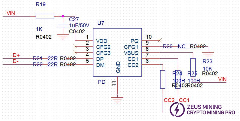 KS0 hash board U7 chip circuit diagram