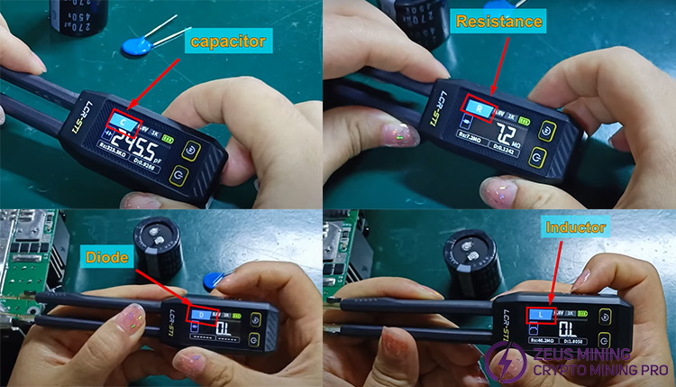 LCR-ST1 tweezers test mode options