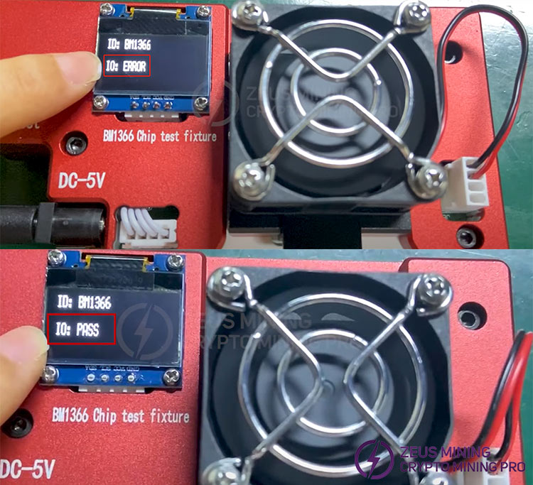 test results on the tester