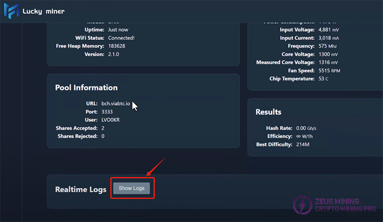 Luckyminer access log