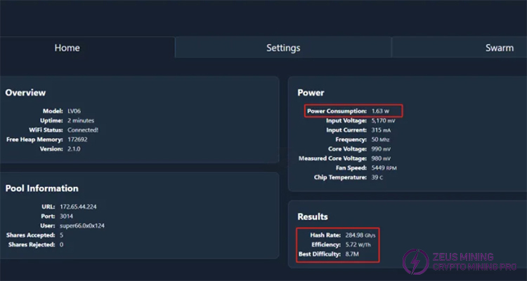 LV05 miner low hashrate