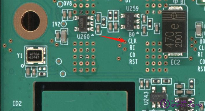 S21 hydro hash board CLK signal test point