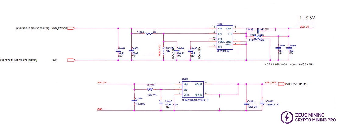 S21 hydro hash board LDO powering