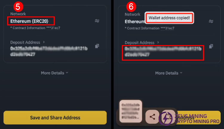 copy USDT deposit address