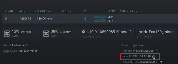 Copy IP address