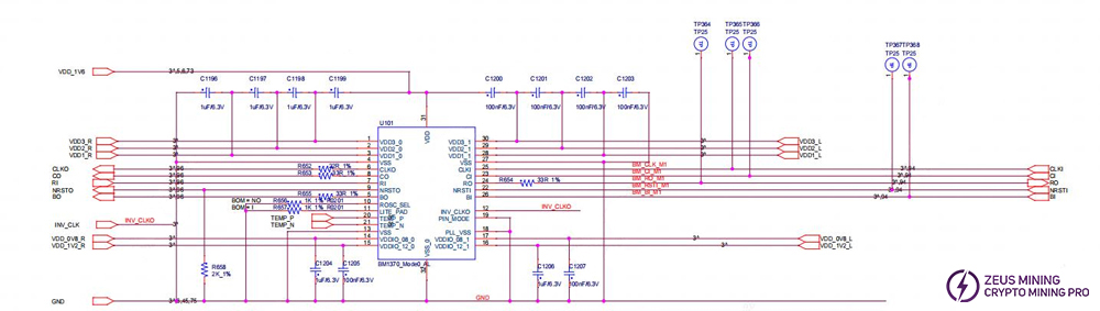 BM1370 chip circuit schematic