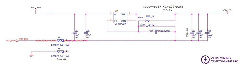 S21 pro hash board VDD_LDO powering schematic