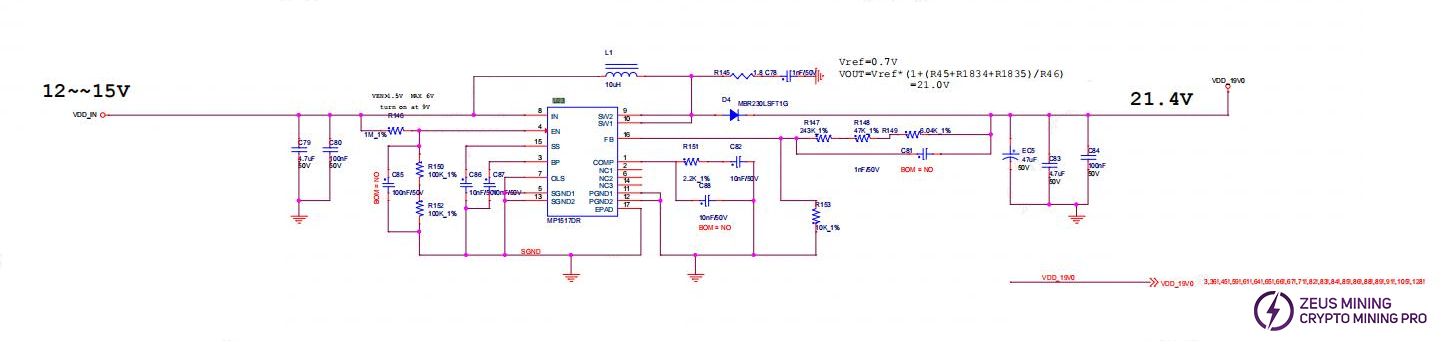 S21pro hash board boost circuit schematic