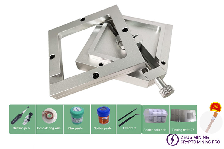 universal aluminum alloy 90x90 reballing station for BGA chip ball planting