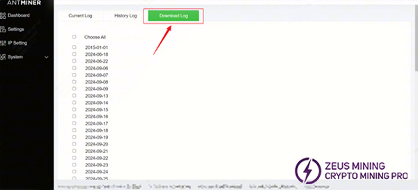 Download Antminer log
