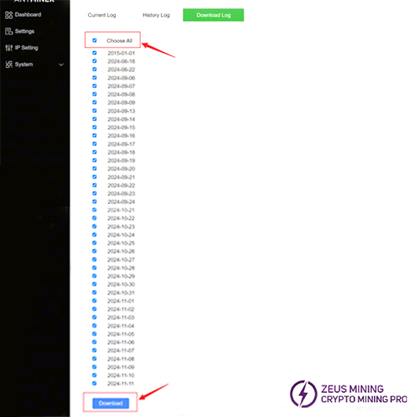 Historical log record