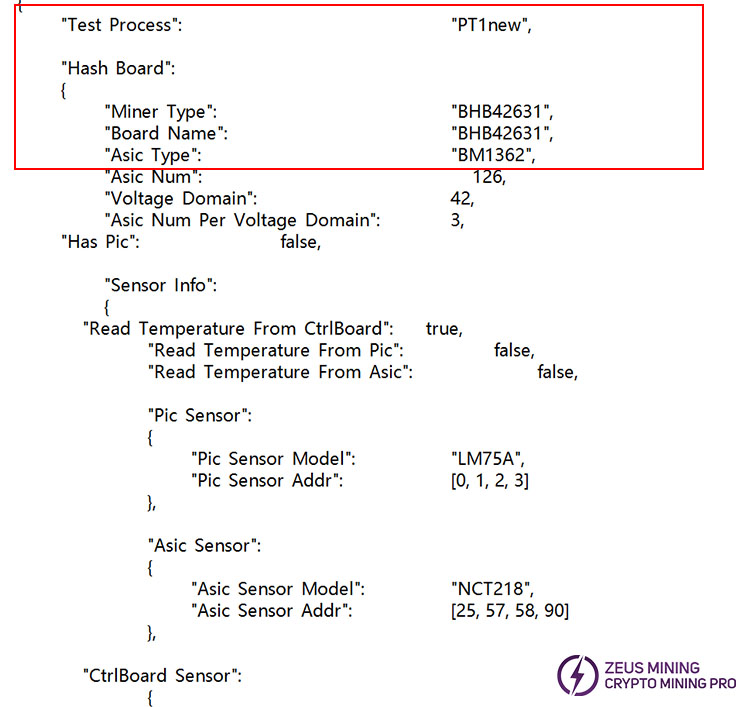 BHB42631 hashboard PT1 tester file