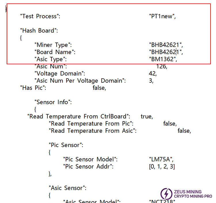 BHB42621 version hash board PT1 test file