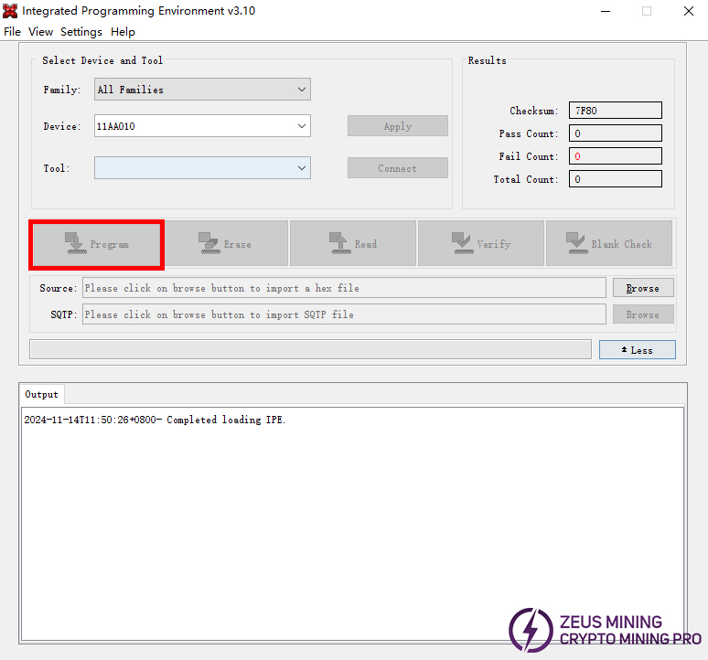 Antminer PIC chip burning software