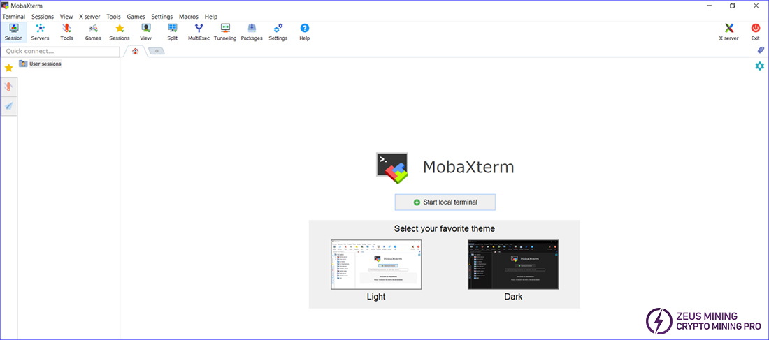 mobaXterm running page