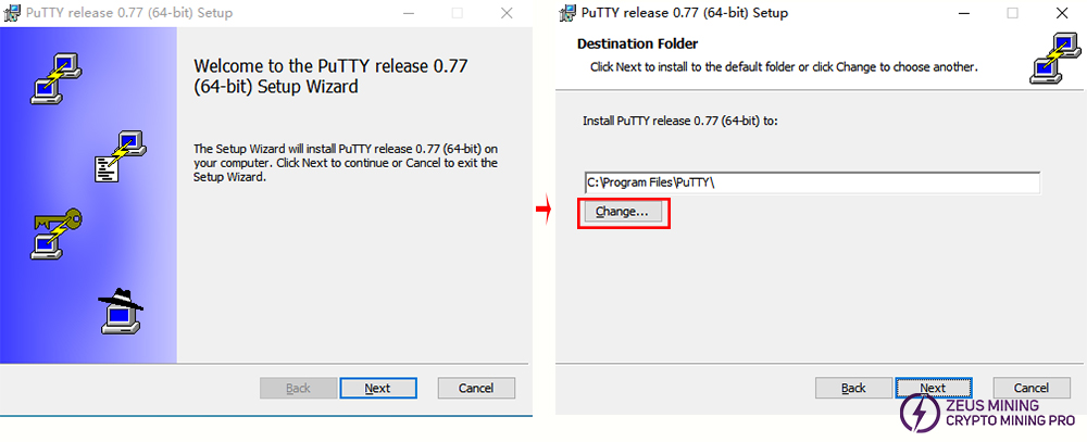 install PuTTY software