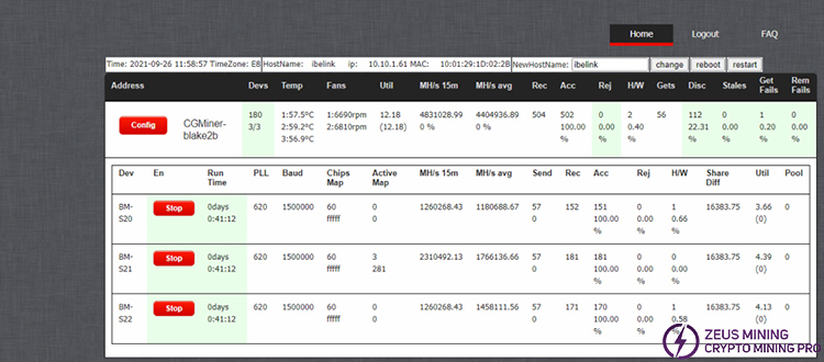 iBeLink miner settings