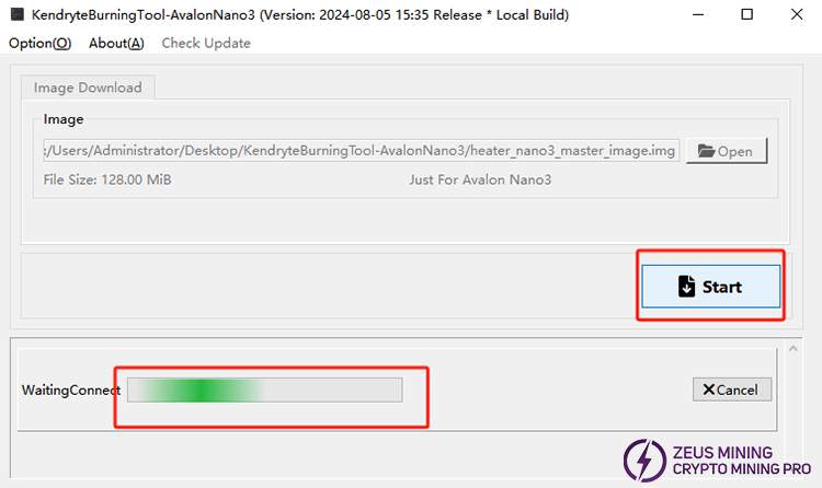 Run Avalon recovery tool