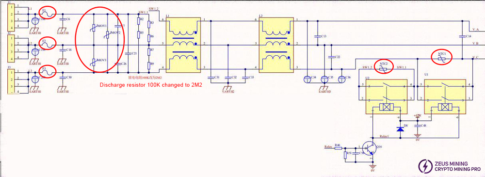 APW11 PSU EMI to PFC circuit diagram