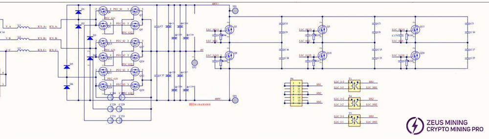 APW11 PFC to LLC MOS main circuit