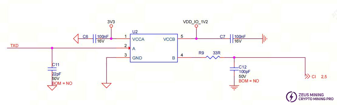 TX signal direction for L9 hashing chip