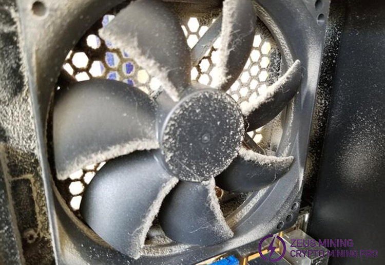 dust accumulation on cooling fans