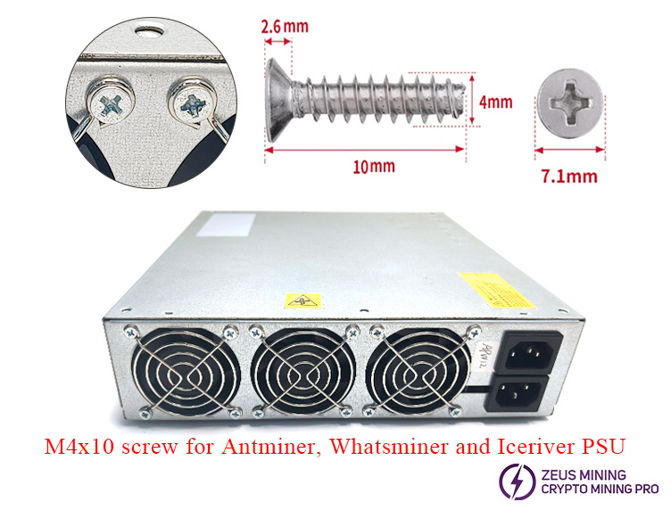 M4x10 flat head screw for APW12 PSU