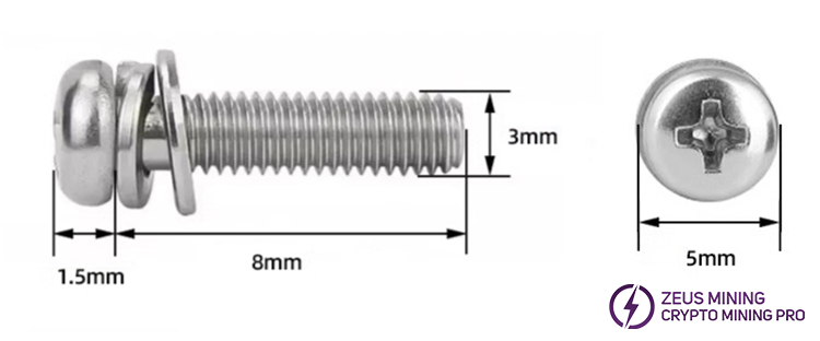 M3x8 screws for Antminer hash board