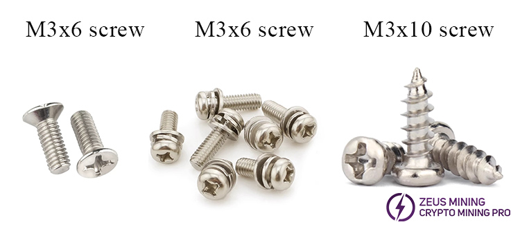 M3 screws for Bitmain control board cover plate