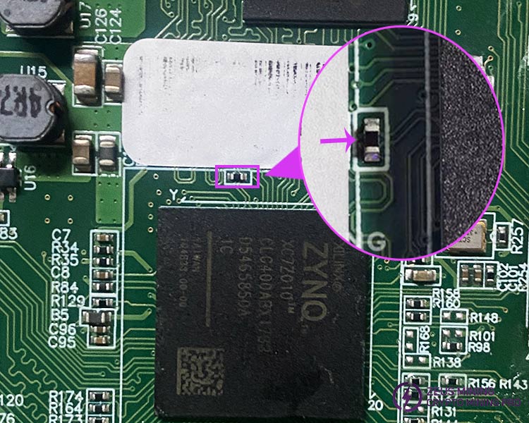 Measure R22 resistor voltage