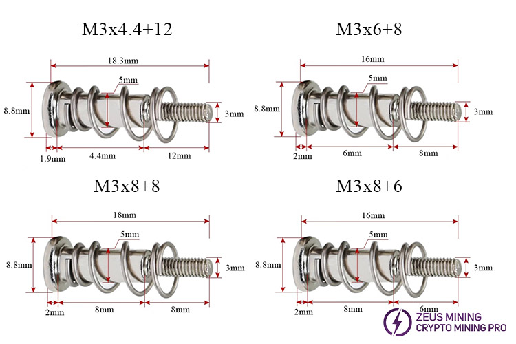 M3 springs screws phillips screw for radiator