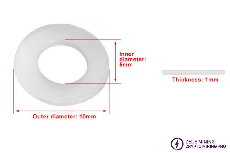 Antminer S19 series radiator nut plastic gasket