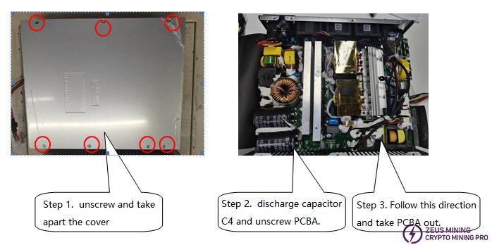 disassembly process for Avalon PSU shell 