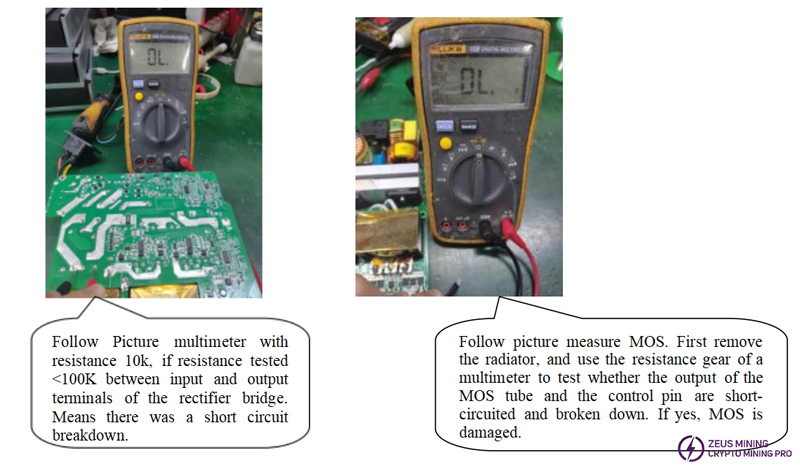 Multimeter measurement PSU3300-03 power supply