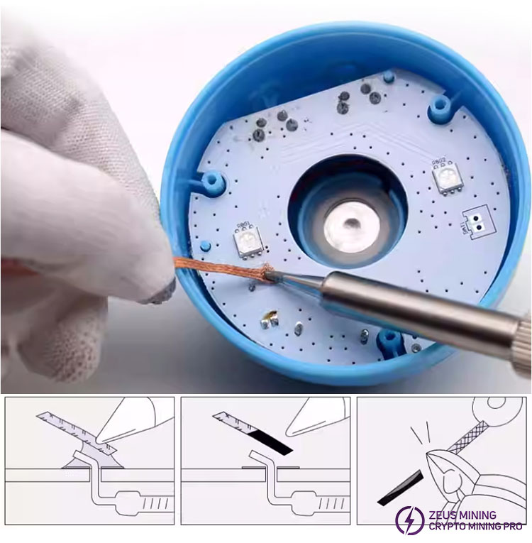 CP-2015 desoldering wick application