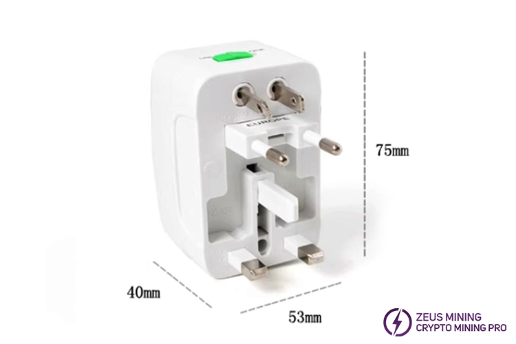 travel adapter with AU US UK EU plug