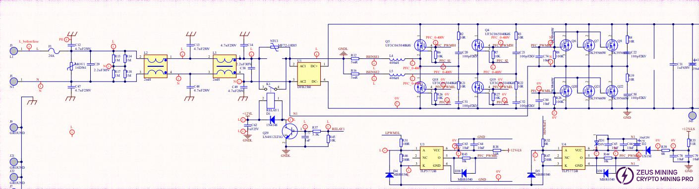 APW17 EMI to PFC circuit schematic