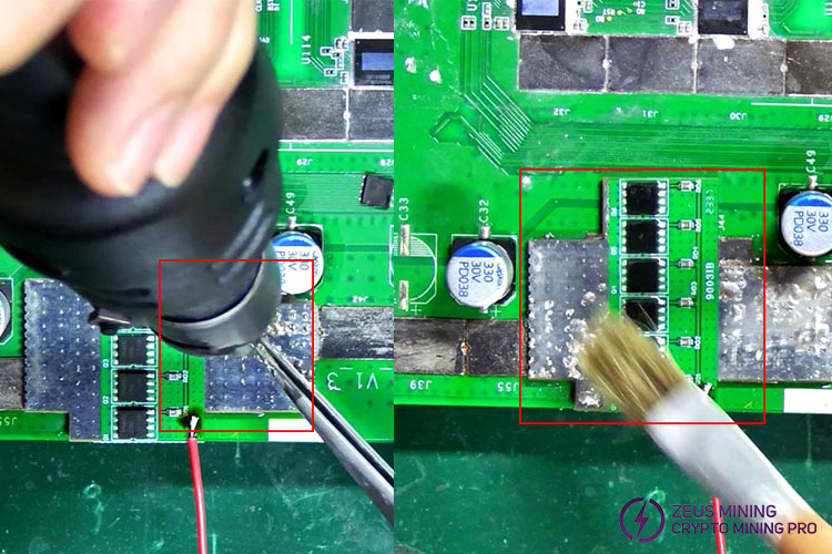 clean the 9003IB board after soldering