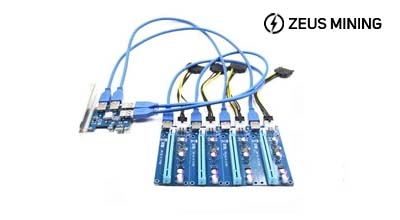 PCI-E 1 to 4 adapter card + 4 board combination set