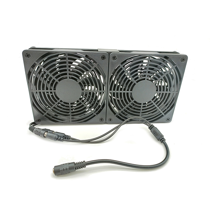 Adjustable speed dual fan cooler 12cm