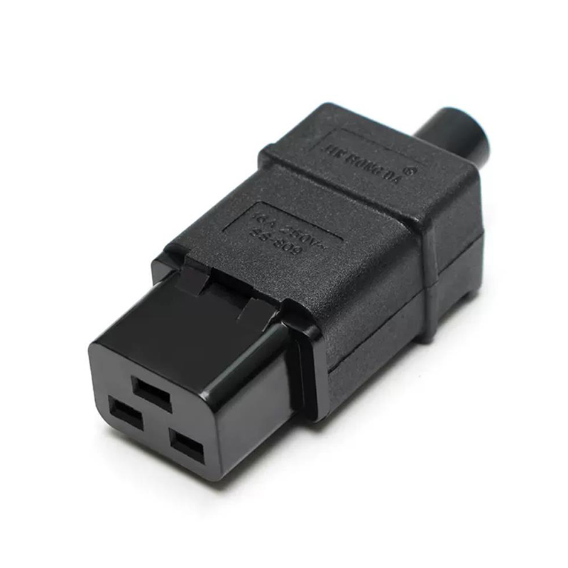 AC 250V 16A C19 female socket power cord connector black